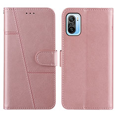 Funda de Cuero Cartera con Soporte Carcasa Y01X para Xiaomi Redmi K40 5G Oro Rosa