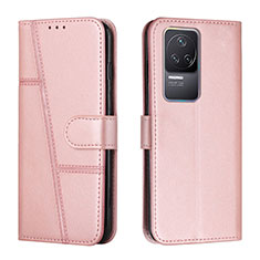 Funda de Cuero Cartera con Soporte Carcasa Y01X para Xiaomi Redmi K50 Pro 5G Oro Rosa