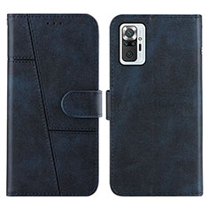 Funda de Cuero Cartera con Soporte Carcasa Y01X para Xiaomi Redmi Note 10 Pro 4G Azul