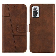 Funda de Cuero Cartera con Soporte Carcasa Y01X para Xiaomi Redmi Note 10 Pro 4G Marron