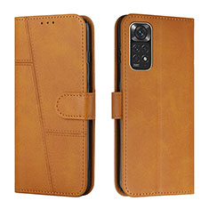 Funda de Cuero Cartera con Soporte Carcasa Y01X para Xiaomi Redmi Note 11 4G (2022) Marron Claro