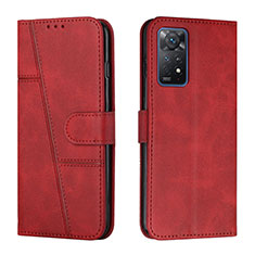 Funda de Cuero Cartera con Soporte Carcasa Y01X para Xiaomi Redmi Note 11 Pro 4G Rojo