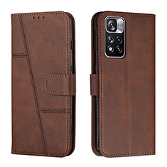 Funda de Cuero Cartera con Soporte Carcasa Y01X para Xiaomi Redmi Note 11 Pro+ Plus 5G Marron