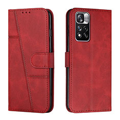 Funda de Cuero Cartera con Soporte Carcasa Y01X para Xiaomi Redmi Note 11 Pro+ Plus 5G Rojo