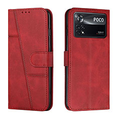 Funda de Cuero Cartera con Soporte Carcasa Y01X para Xiaomi Redmi Note 11E Pro 5G Rojo