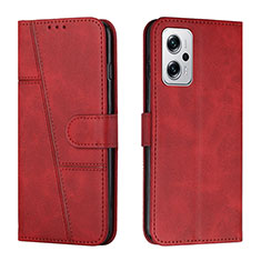 Funda de Cuero Cartera con Soporte Carcasa Y01X para Xiaomi Redmi Note 11T Pro+ Plus 5G Rojo