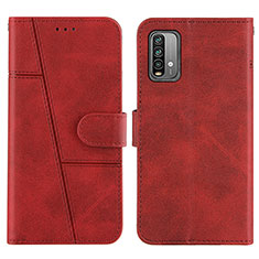 Funda de Cuero Cartera con Soporte Carcasa Y01X para Xiaomi Redmi Note 9 4G Rojo