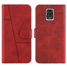 Funda de Cuero Cartera con Soporte Carcasa Y01X para Xiaomi Redmi Note 9 Pro Max Rojo