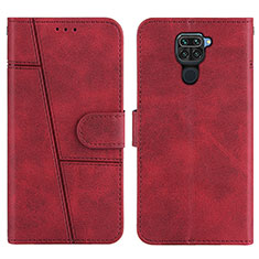 Funda de Cuero Cartera con Soporte Carcasa Y01X para Xiaomi Redmi Note 9 Rojo