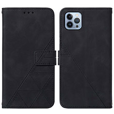 Funda de Cuero Cartera con Soporte Carcasa Y02B para Apple iPhone 13 Pro Max Negro