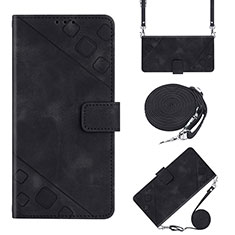 Funda de Cuero Cartera con Soporte Carcasa Y02B para Huawei Enjoy 50 Negro