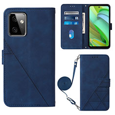 Funda de Cuero Cartera con Soporte Carcasa Y02B para Motorola Moto G Power 5G (2023) Azul