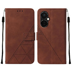 Funda de Cuero Cartera con Soporte Carcasa Y02B para OnePlus Nord CE 3 5G Marron