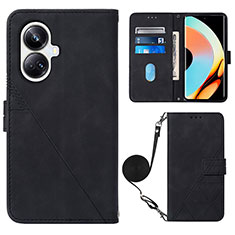 Funda de Cuero Cartera con Soporte Carcasa Y02B para Realme 10 Pro+ Plus 5G Negro