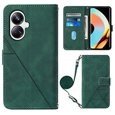 Funda de Cuero Cartera con Soporte Carcasa Y02B para Realme 10 Pro+ Plus 5G Verde