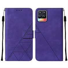 Funda de Cuero Cartera con Soporte Carcasa Y02B para Realme 8 4G Morado