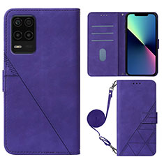 Funda de Cuero Cartera con Soporte Carcasa Y02B para Realme 8 5G Morado