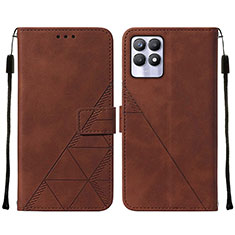 Funda de Cuero Cartera con Soporte Carcasa Y02B para Realme 8i Marron