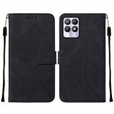 Funda de Cuero Cartera con Soporte Carcasa Y02B para Realme 8i Negro