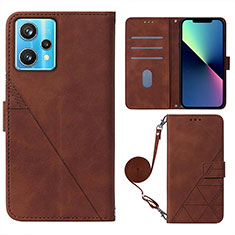 Funda de Cuero Cartera con Soporte Carcasa Y02B para Realme 9 4G Marron