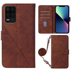 Funda de Cuero Cartera con Soporte Carcasa Y02B para Realme 9 5G India Marron