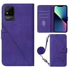 Funda de Cuero Cartera con Soporte Carcasa Y02B para Realme C11 (2021) Morado