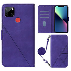 Funda de Cuero Cartera con Soporte Carcasa Y02B para Realme C12 Morado