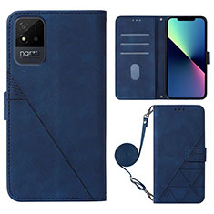 Funda de Cuero Cartera con Soporte Carcasa Y02B para Realme C20 Azul