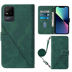 Funda de Cuero Cartera con Soporte Carcasa Y02B para Realme C20A Verde