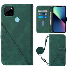 Funda de Cuero Cartera con Soporte Carcasa Y02B para Realme C25Y Verde