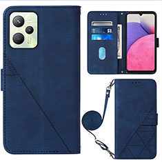 Funda de Cuero Cartera con Soporte Carcasa Y02B para Realme C35 Azul