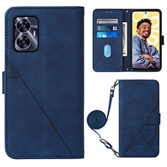 Funda de Cuero Cartera con Soporte Carcasa Y02B para Realme C55 Azul