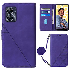 Funda de Cuero Cartera con Soporte Carcasa Y02B para Realme C55 Morado