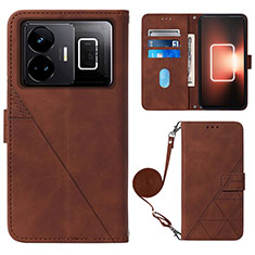 Funda de Cuero Cartera con Soporte Carcasa Y02B para Realme GT Neo5 240W 5G Marron