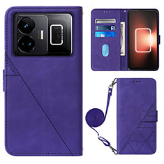 Funda de Cuero Cartera con Soporte Carcasa Y02B para Realme GT Neo5 5G Morado