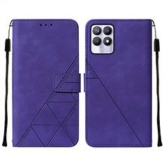 Funda de Cuero Cartera con Soporte Carcasa Y02B para Realme Narzo 50 4G Morado