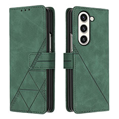 Funda de Cuero Cartera con Soporte Carcasa Y02B para Samsung Galaxy Z Fold5 5G Verde