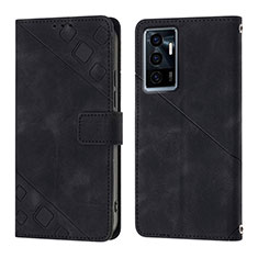 Funda de Cuero Cartera con Soporte Carcasa Y02B para Vivo V23e 5G Negro