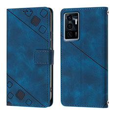 Funda de Cuero Cartera con Soporte Carcasa Y02B para Vivo V23e Azul