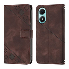 Funda de Cuero Cartera con Soporte Carcasa Y02B para Vivo Y02S Marron