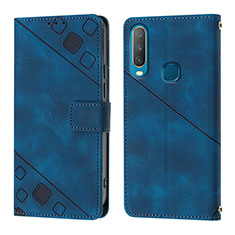 Funda de Cuero Cartera con Soporte Carcasa Y02B para Vivo Y11 Azul