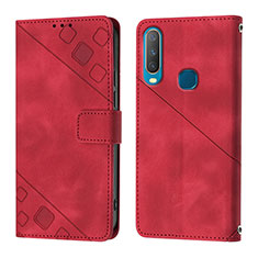 Funda de Cuero Cartera con Soporte Carcasa Y02B para Vivo Y11 Rojo