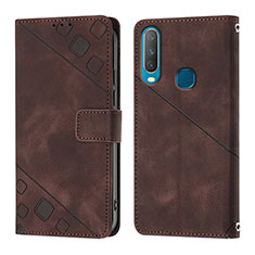 Funda de Cuero Cartera con Soporte Carcasa Y02B para Vivo Y12 Marron