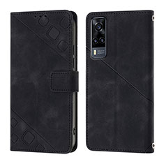 Funda de Cuero Cartera con Soporte Carcasa Y02B para Vivo Y31 (2021) Negro