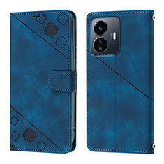 Funda de Cuero Cartera con Soporte Carcasa Y02B para Vivo Y77 5G Azul