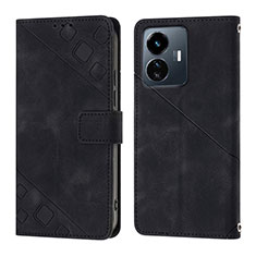 Funda de Cuero Cartera con Soporte Carcasa Y02B para Vivo Y77e t1 Negro