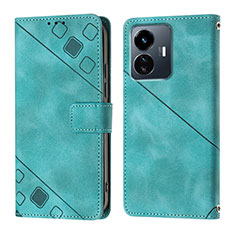 Funda de Cuero Cartera con Soporte Carcasa Y02B para Vivo Y77e t1 Verde