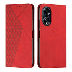 Funda de Cuero Cartera con Soporte Carcasa Y02X para Huawei Honor X5 Plus Rojo