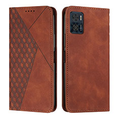 Funda de Cuero Cartera con Soporte Carcasa Y02X para Motorola Moto E22 Marron