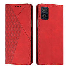 Funda de Cuero Cartera con Soporte Carcasa Y02X para Motorola Moto E22i Rojo